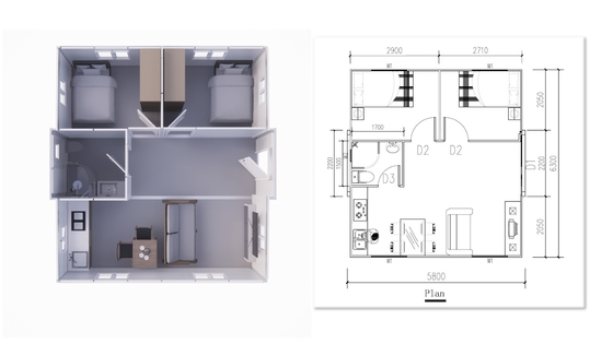 Prefabricated Chinese High Quality Insulated Modular Bungalow Hotel for House Use 1 - 12 Sets