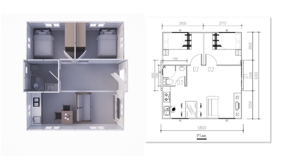 European Brief Style Mobile  Prefabricated Expandable Container House for Spacious Peaceful Study Rooms