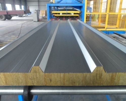 High Quality Peru Sound Insulation Metal Face Rock Wool Sandwitch Roofing for Roof