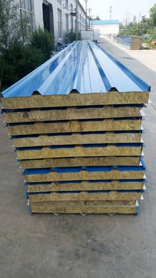 High Quality Peru Sound Insulation Metal Face Rock Wool Sandwitch Roofing for Roof