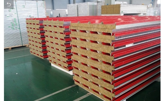 High Quality Peru Sound Insulation Metal Face Rock Wool Sandwitch Roofing for Roof