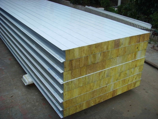Color Steel Customized Rock Wool Sandwich Panels for Roof and Wall